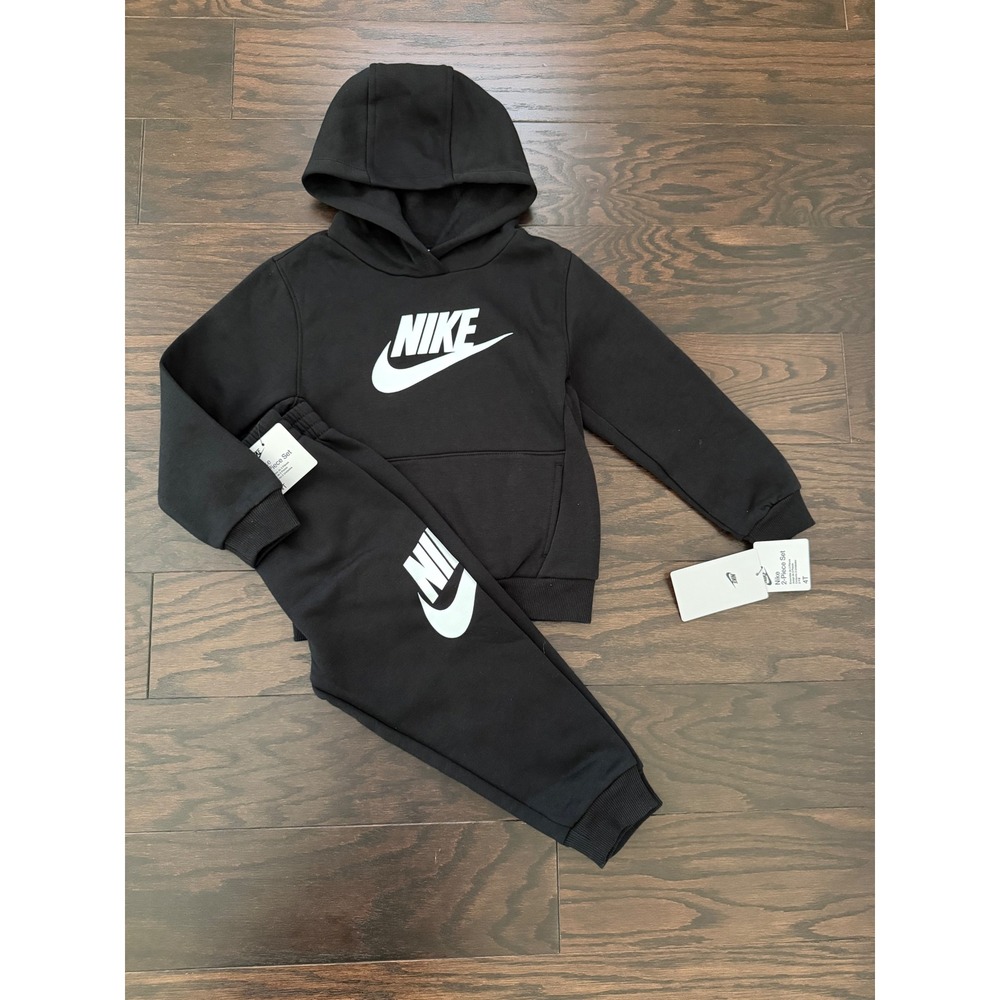 Nike Toddler 2-Piece Fleece Hoodie and Jogger Set Black 4T 76L135-023